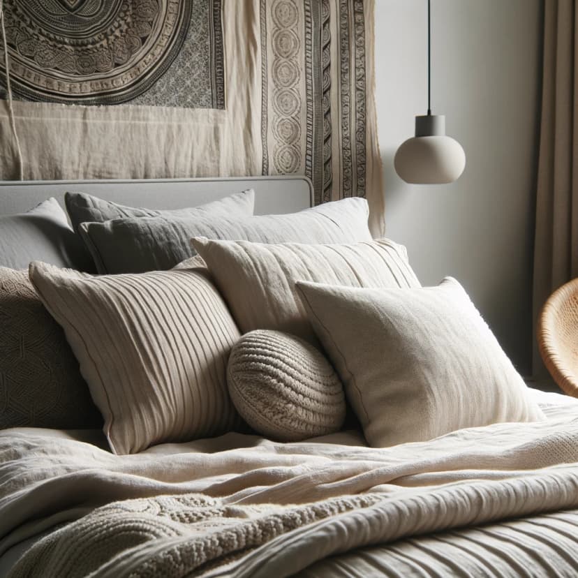 Detail shot of modern bedroom design